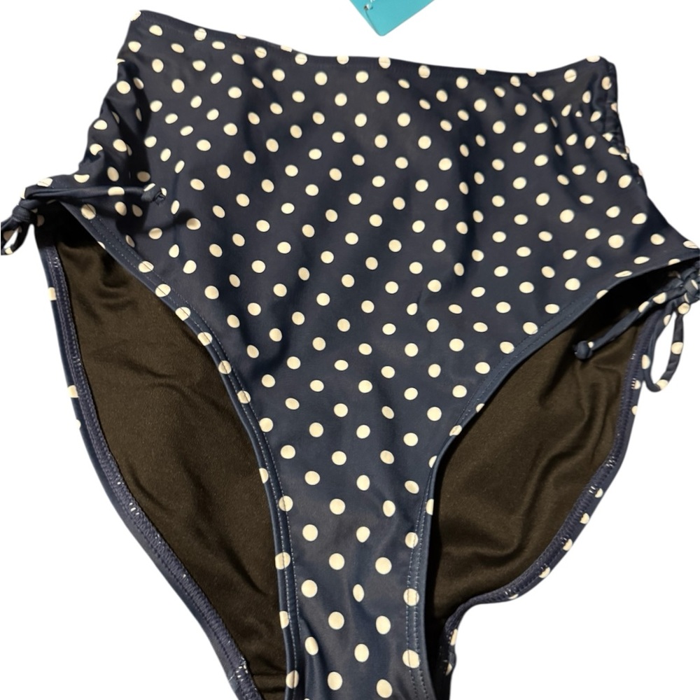 Polka Dot High-Waisted Bikini Bottom